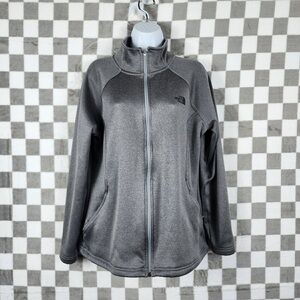 The North Face jacket full zip super soft gray grey coat ladies velour inner